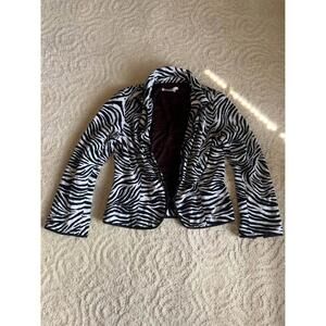 Maggy London Zebra Print Blazer – Size 10 Bold Animal Print